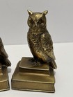 Vintage Cast Brass Owl Figurine Bookends Pm Craftsman Authentic Heavy Pair