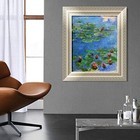Framed Canvas Art Giclee Print Red Water-lilies  1908 By Claude Monet 24 x32 