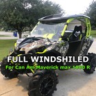 Full Front Windshield W  Clamps For Can-am Maverick 1000r Max 1000 R 2013-2018