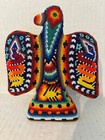 Vintage Huichol Art Beaded Eagle Art Sculpture Made In Mexico 6-    High