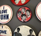 Vintage 7 Large Beatles Pinback Buttons Original Mid 60   s  Free Shipping