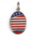 Sterling Silver   Enamel Let Us Not Forget Charm Usa Patriotic Flag Brown County