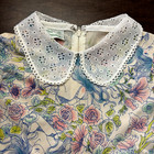 Vtg Kate Greenaway Dress Girl Sz 7 Mermaid Flower Print Peter Pan Collar Cottage