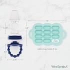 Baby Food Feeder Set - 2 Silicone Feeders   Reusable Freezer Tray With Lid -    
