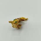Vintage Trifari Mouse Pin Brooch With Rhinestones Gold Tone