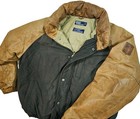 Hot Vtg Men s Polo Ralph Lauren Bomber Varsity Down Lined Brown Leather Jacket L