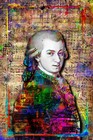 Wolfgang Amadeus Mozart 24x36in Poster  Mozart Tribute Pop Art Free Shipping Us
