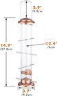 Nyjer   Thistle Finch Bird Feeder 14  Metal Tube With 12 Ports Copper Outdoor