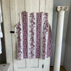 Finely Printed Monochromatic Toile French C1870 Burgundy Floral And Stripe