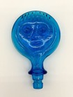 Vintage Blue Art Glass Face Decanter Stopper Erik Hoglund Style Mid Century