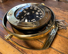 Vintage Sestrel Bracket Mount Polished Brass Compass 3  Card 7  Wide  no Bubbles