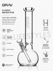 Grav   Large 12    Round Base Water Pipe Bong  Removable Down-stem  Ice Pinch