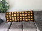 Vtg Granny Square Afghan Crochet Handmade Blanket Couch Cover Throw 56x39 Heavy