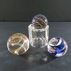 Steven Maslach Cuneo Furnace Art Glass Marbles Set Of 3 Handmade Swirls Ribbons