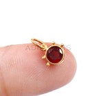 Tiny Gold Charm Solid 9k Gold Pendant Handmade Garnet Gold Charm Gift For Her
