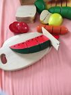 Melissa   Doug Cutting Fruit Veggies Wooden Play Food Set Used
