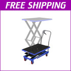 Hydraulic Lift Table Cart 770lbs 50 5  Lifting Height Double Scissor W  4 Wheels