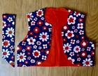 Vintage 1960 s Mod Boho Nos W tags Bolero Style Vest W hair Tie Flower Power