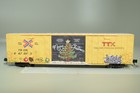 73007 N Scale Micro-trains Tbox Ttx  Christmas 60   Ribb Side Box Car Grafitti W