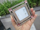 Ashleigh Manor Enamel W crystals Square 4x4    Picture Frame For 3x3  Photos