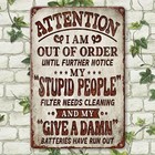 Vintage Funny Metal Tin Sign Stupid People Sarcastic Humor Plaque Wall Art Decor