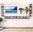 Wall Mount 34  Media Storage Rack Cd Dvd Organizer Metal Shelf Set 2 Black