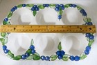 6 Cup Stoneware Hand Painted Blueberries Heavy Muffin cupcake Pan