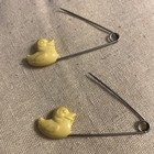 Vintage Yellow Duck Diaper Safety Pins Set Of 2 
