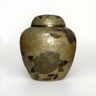 2 Ct Brass   Enamel Cloisonn   Ginger Jar Urn Vase 6 5  Floral Decorative Lidded