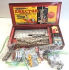 Vintage Gilbert Erector 6 1 2 Engineers Set Multi Parts Engine  box As Is 1930s