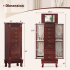 Jewelry Cabinet Armoire Box Storage Chest Stand Organizer Wood Christmas Gift