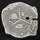 Doubloon Pirate Challenge Coin With Freemason Masonic Symbols  Antique Silver