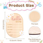 Baby Announcement Sign  Wooden Hello World Newborn Welcome Sign Personalized Bir