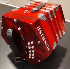 Red  sunrise  Concertina With Metal Box