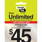 Straight Talk Rob Refill Card 30 Day  45 Prepaid Unlimited Service Plan Phone