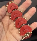 Bold Red Pouty Lips Vintage Thermoset Bracelet