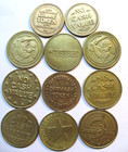 11- Mixed Brass Coin Tokens -rare Vintage Collectable-free Shipping- See Photos 