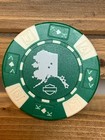 Chilkoot Pass Harley Davidson Emblem Poker Chip- Skagway  Ak - Green   White