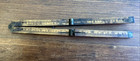 Antique 12 Inch Folding Ruler quad Folding Brass wood