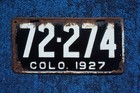 1927 Colorado License Plate