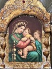 Religious Florentine Triptych Mary And Baby Jesus Angels Musicians Gilt 6 5   x 6   