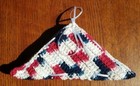 Lot Of 4 New Patriotic Red blue Handmade-crocheted 100  Cotton Dish washcloths