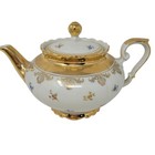 Vintage Tirschen Bavaria Germany Floral Demitasse Tea coffee Set Gold Trim 16 Pc