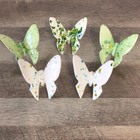 Vintage Set Of 5 Ceramic Macrame Beads Speckled Butterflies