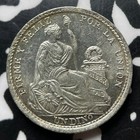 1908 6 Peru 1 Dinero Lot mk239 Silver  High Grade  Beautiful 