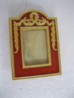 Lot Of 3 Three Red   Gold Enamel Frames Ornate 3  X 2  Pictures Gold Metal