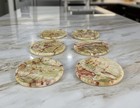 Green Onyx Coaster Set - 6 Natural Stone Coasters   Holder  Handmade Marble Set