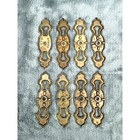 Vintage Lot 8 Kbc Keeler Brass Co N1406 Drawer Pull Backplates Escutcheons Brass