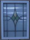 Geometrical Midsize Old English Leaded Stained Glass Window 19 25  X 26 25 