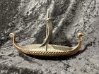 Vintage Norwegian Viking Ship With Removable Sail 7    Long